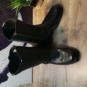 CODY JAMES BLACK LEATHER BIKER BOOTS